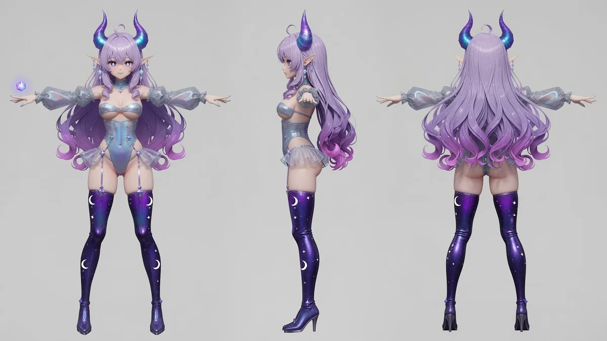 Character turnaround concept illustration